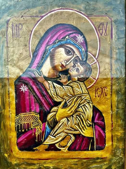 Superba pictura pe panza-Fecioara Maria cu Pruncul-Olanda