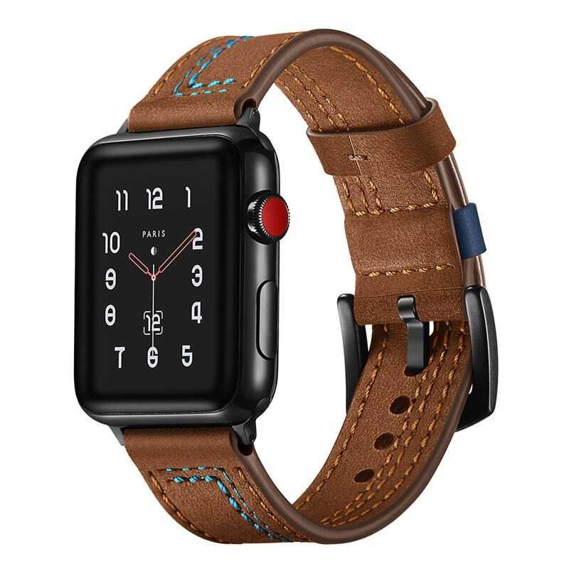 Curea din piele ceas Apple Watch 6 5 4 3 2 1 42mm / 44mm - maro