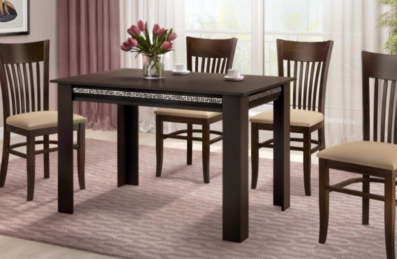 Трапезна маса с кант цвят венге