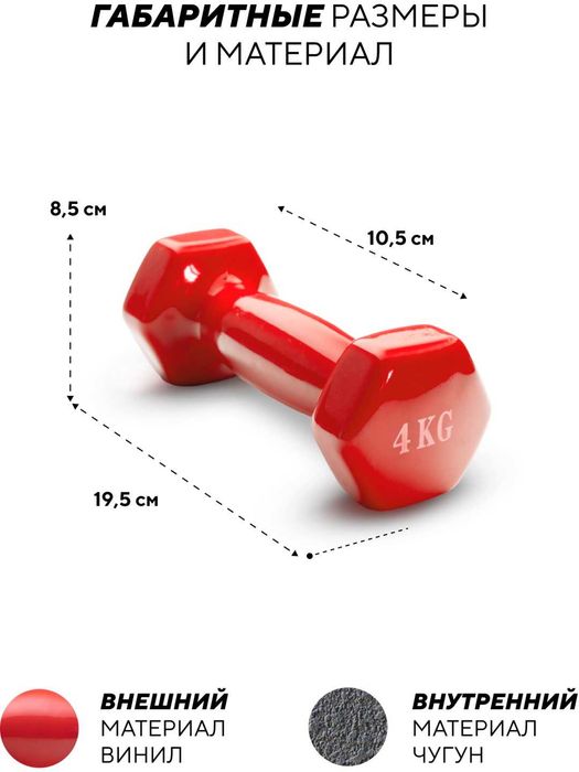 новые гантели по 4 кг. общий вес 8 кг.