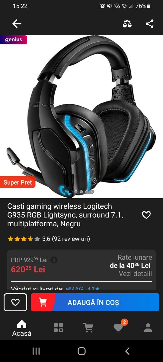 Vând căști logitech