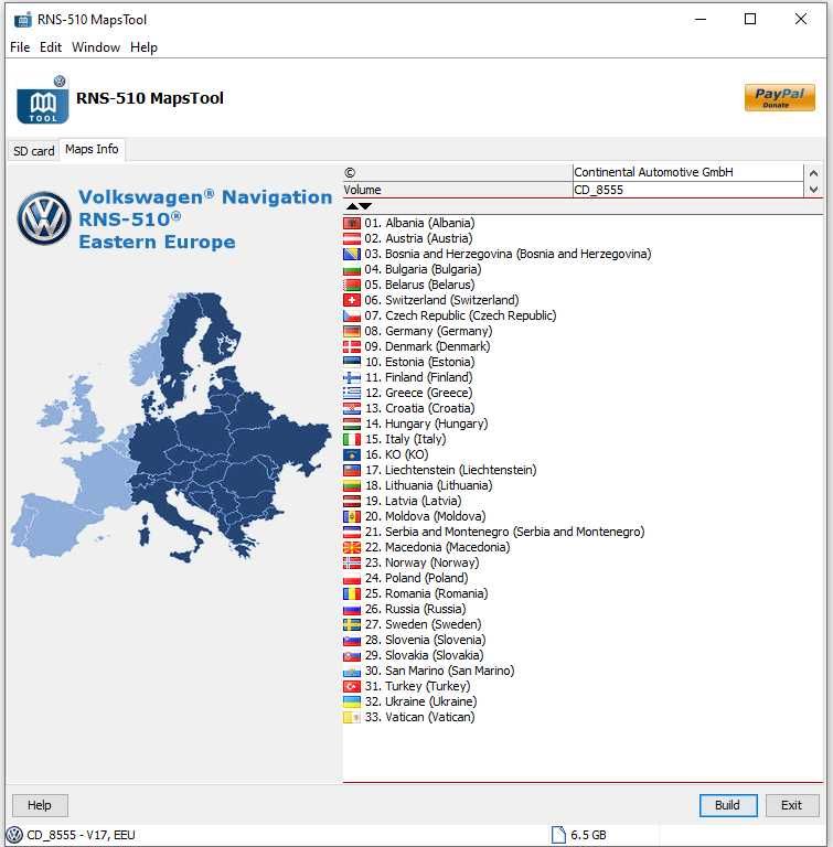 Harti RNS 310, 315, 510, 810 - Europa de Est sau Vest 2020