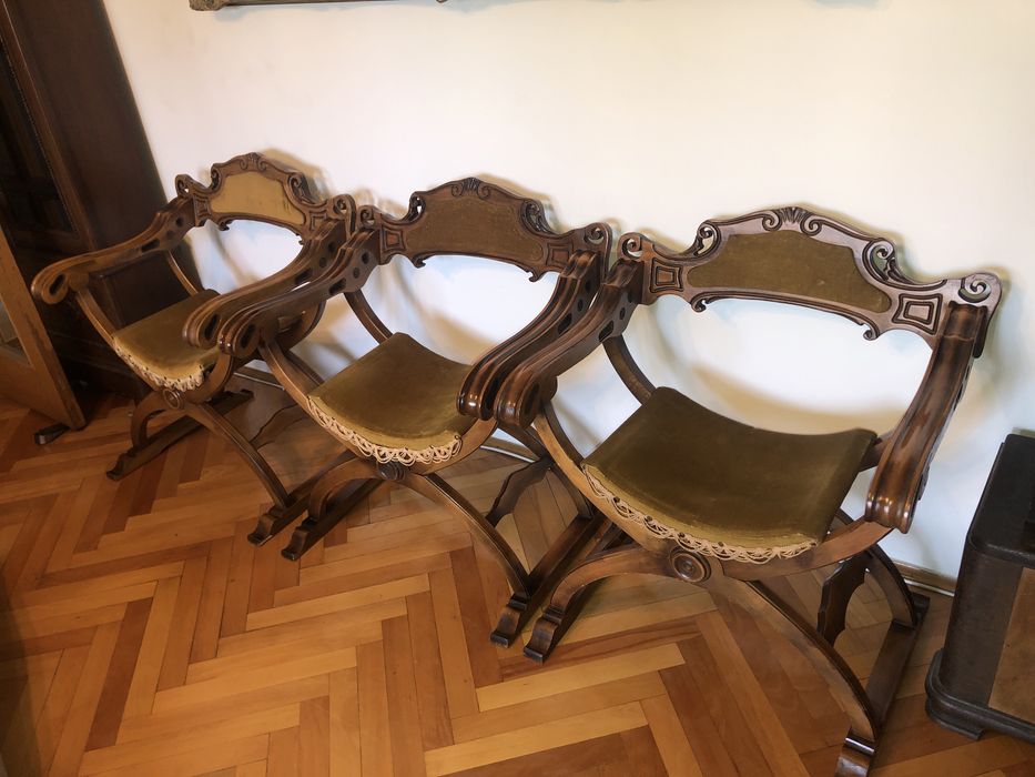 Set de 3 jilturi,scaune franceze din lemn masiv