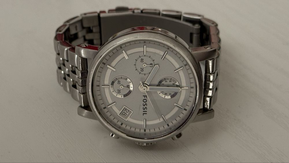 Vand ceas dama Fossil, argintiu, 34mm