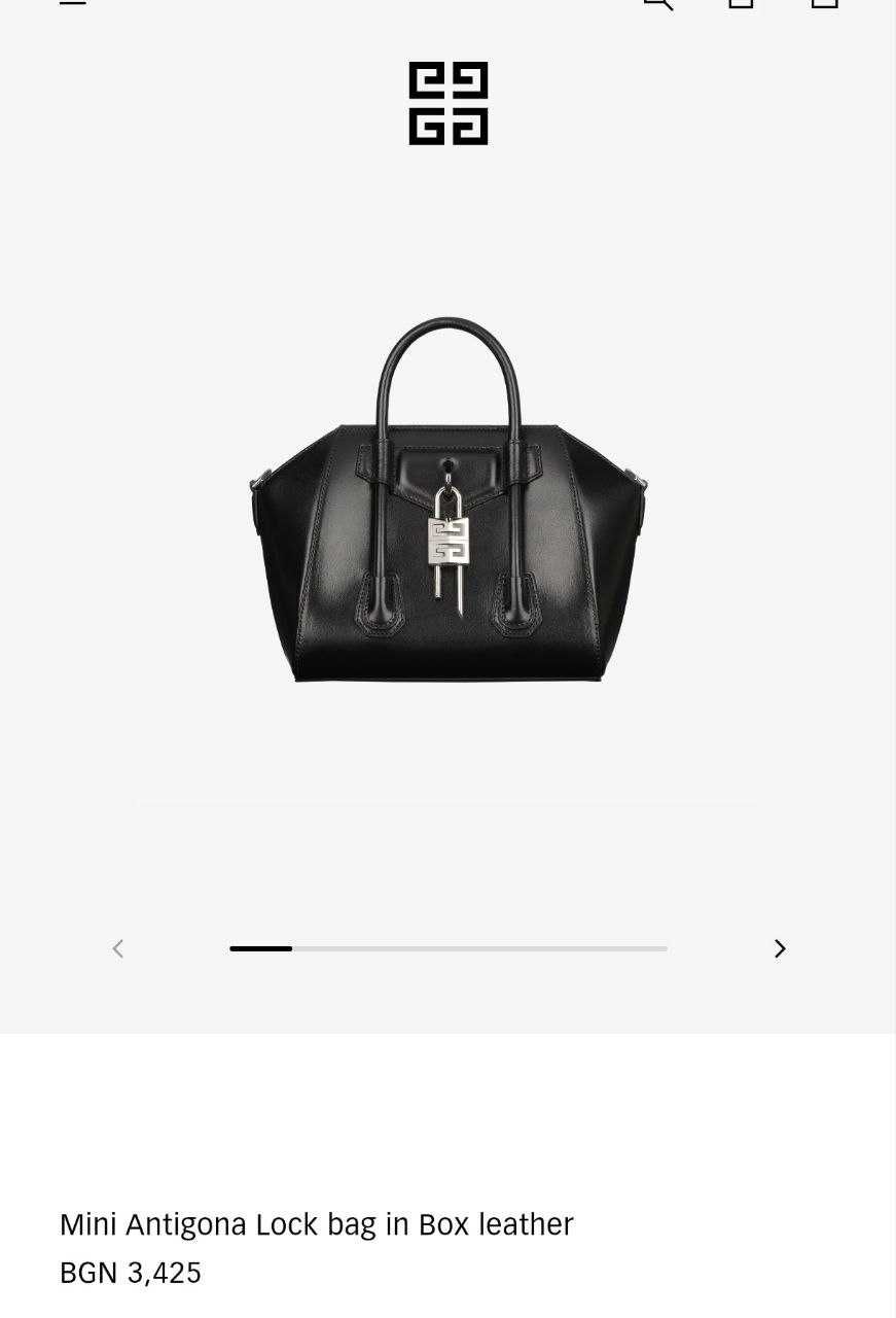 Дамска Чанта GIVENCHY Mini Antigona Lock bag in Box leather 100%