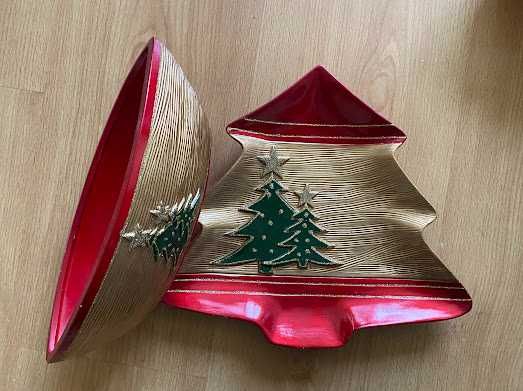 Красиви стъклени коледни чинии/плата и други