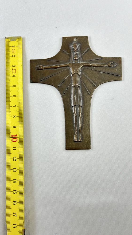 Isus pe Cruce din bronz veche crucifix vintage pendant