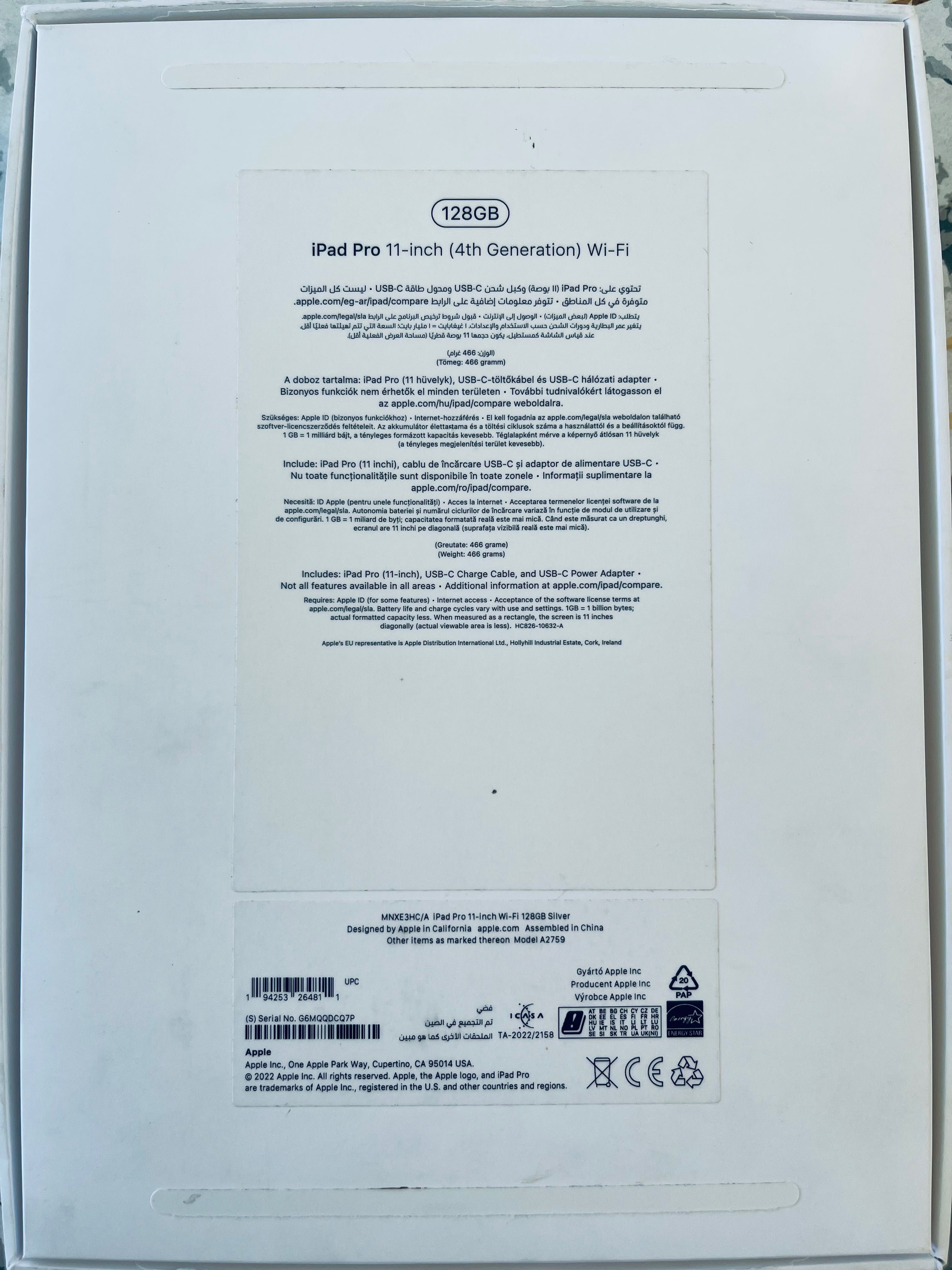 Ipad 11 Pro (4th Gen) 128 Gb, 2023