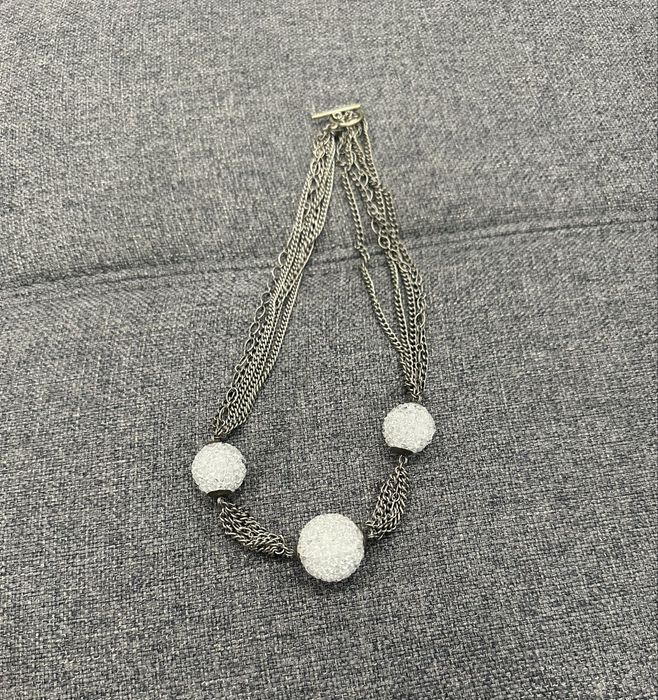 Елегантно колие от кристали и сребърна верижка на Фурла