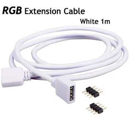 4-Pin Удължителен Кабел за LED Ленти – DC12V, RGB/RGBW