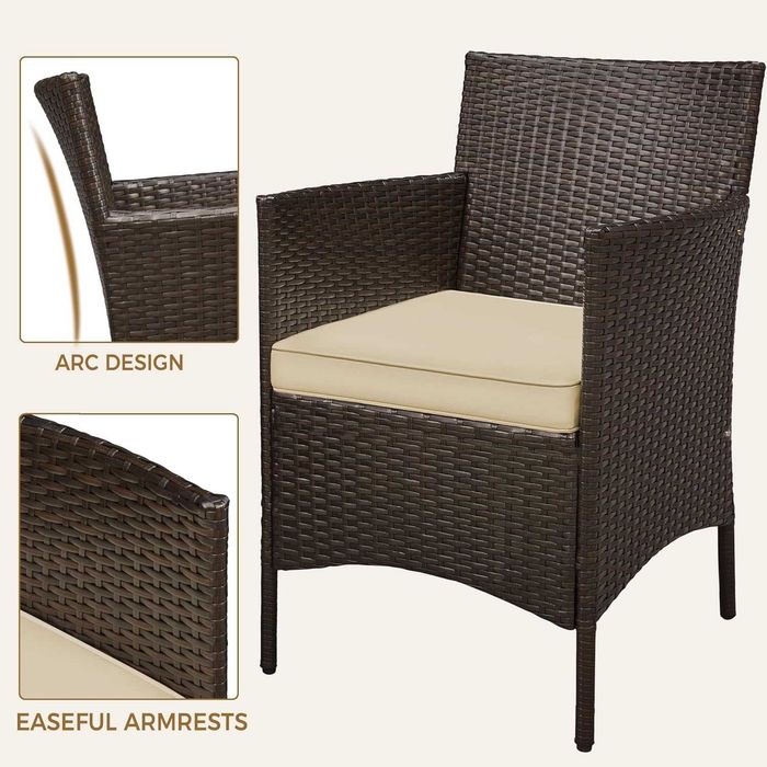 Set mobilier de grădină 3 piese din ratan sintetic |S 615116 BrownKhak