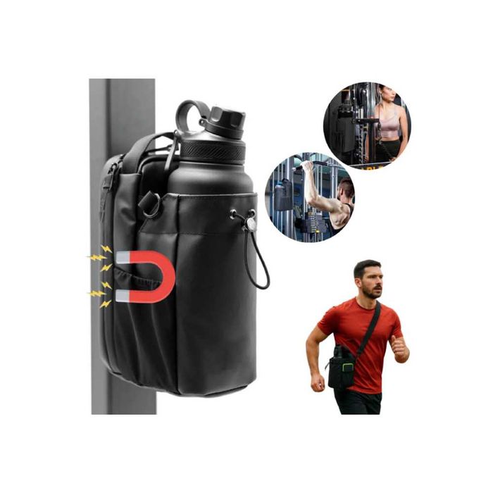 Geanta pentru sala cu prindere magnetica, compartiment sticla de apa