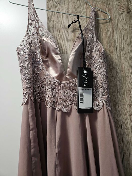 Официална вечерна рокля къса mascara london- пастелено розово