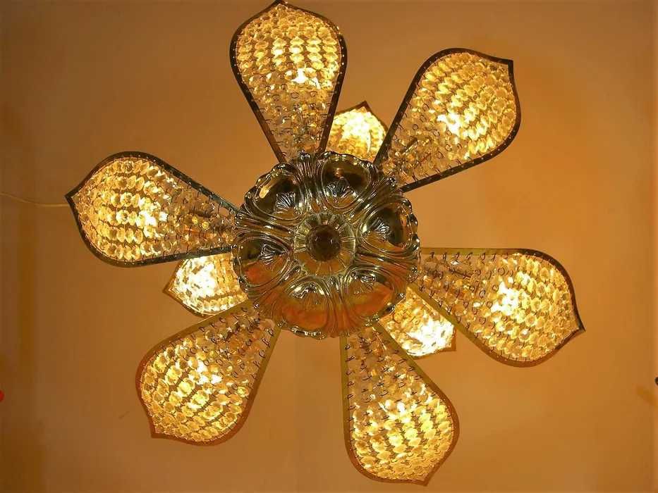 Lustra, candelabru Art Deco, Mid century Modern cristale unica vintage