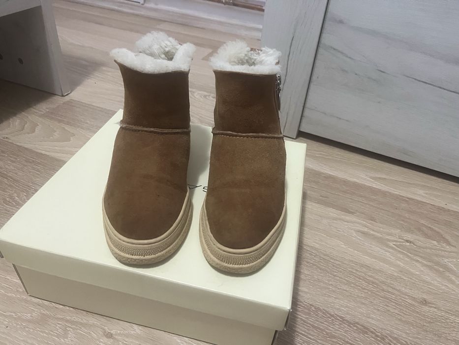 Cizma Gant piele intoarsa inblanita