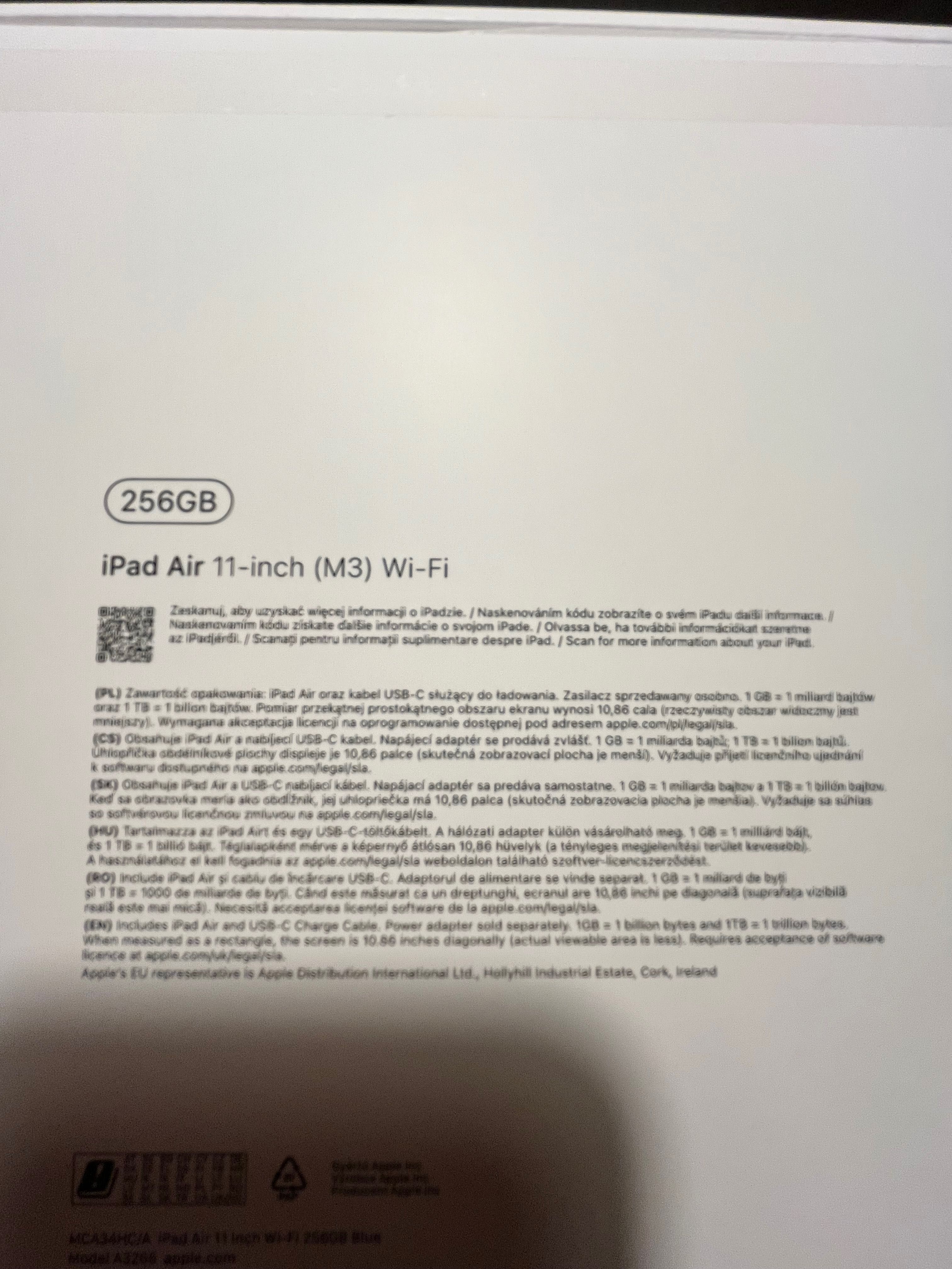 iPad Air 11 inch Blue, 256 GB, new model 2025, НОВ, ГАРАНЦИЯ И ФАКТУРА