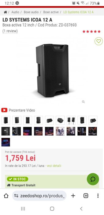 OFerta!! 2 Boxe LD Icoa 12 a + stative Noi in Cutii + Garantie ..