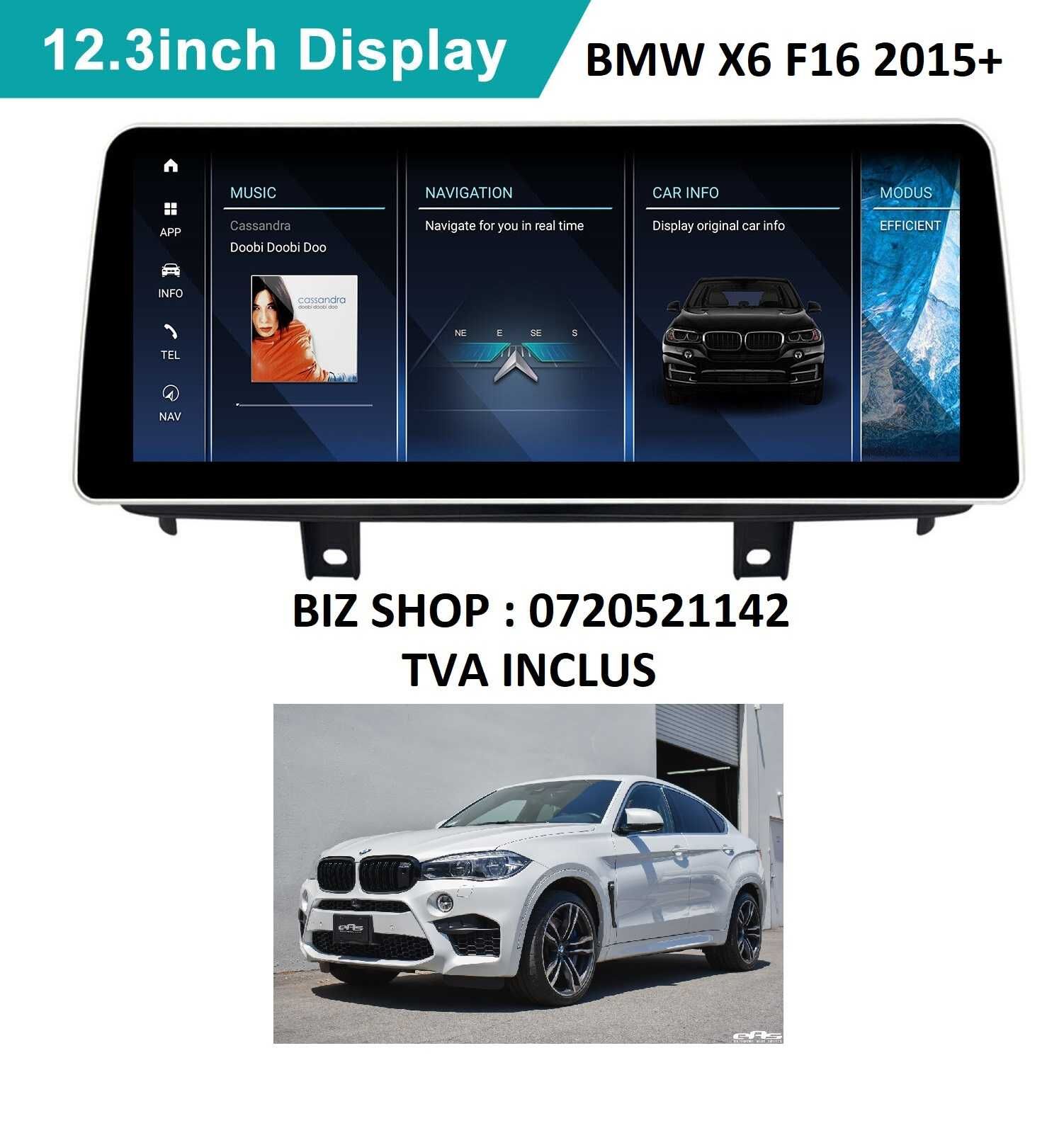 Unitate Android BMW X6 F16 Display 12" SnapDragon 8 Core 4GB RAM 64 GB