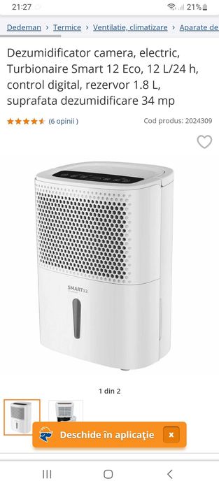 Vând dezumificator Turbionaire Smart eco12.10 litri la zi