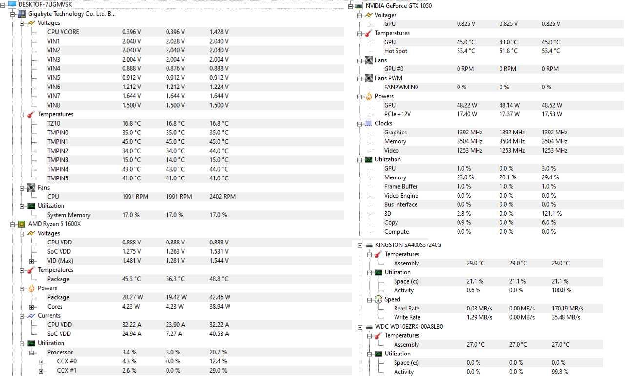 CALCULATOR GAMING  Ryzen 5 1600x / GTX 1050 / 16GB RAM / 1.25TB