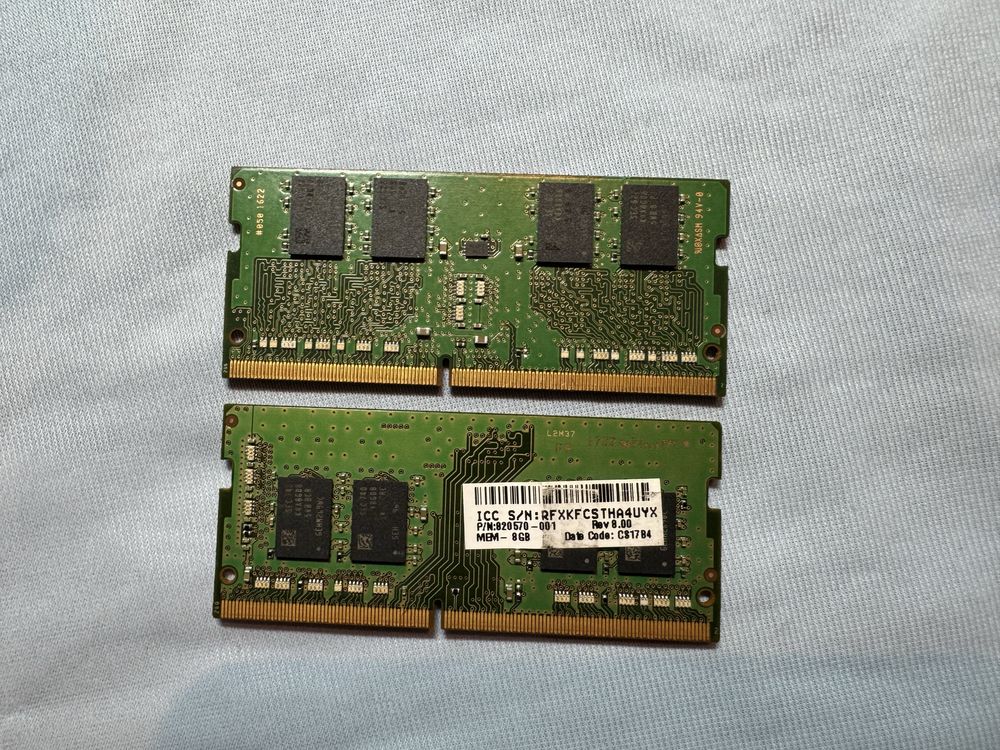 2 броя RAM РАМ памет за лаптоп DDR4 8GB ,  ram памет 16GB ОБЩО