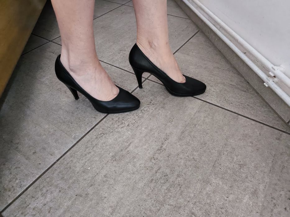 Pantofi negri din piele, Carmens,mărimea 37