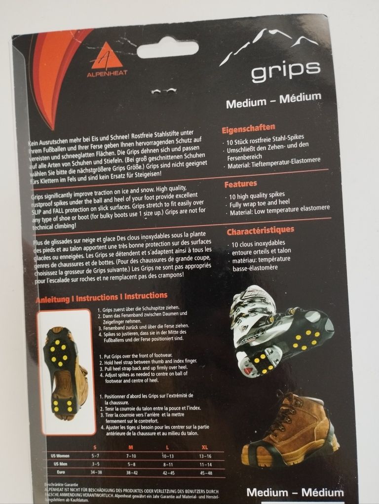 Alpenheat Grips Дръжки за обувки - черен/жълт за планински преходи и м