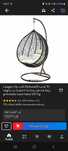 Leagan tip cuib DeHome® Luna 70 negru cu suport inclus, perna bej,