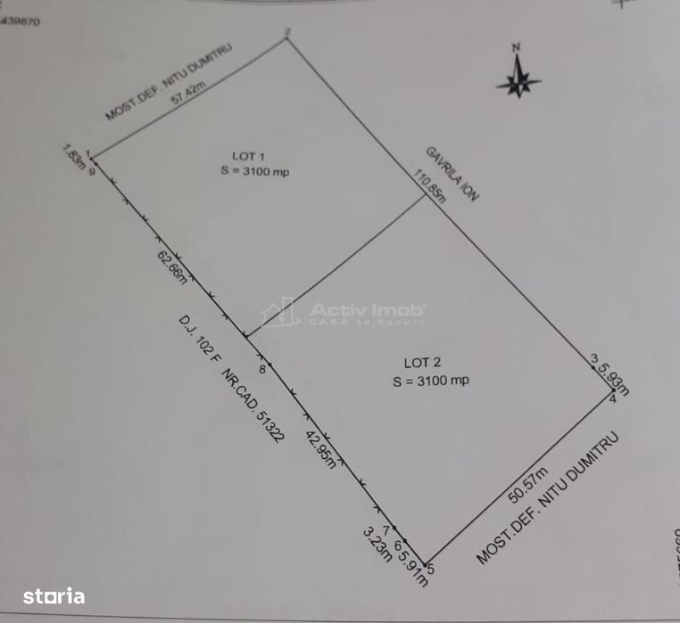 teren intravilan 6200 mp, deschidere de 116 m, Balesti- Vrancea