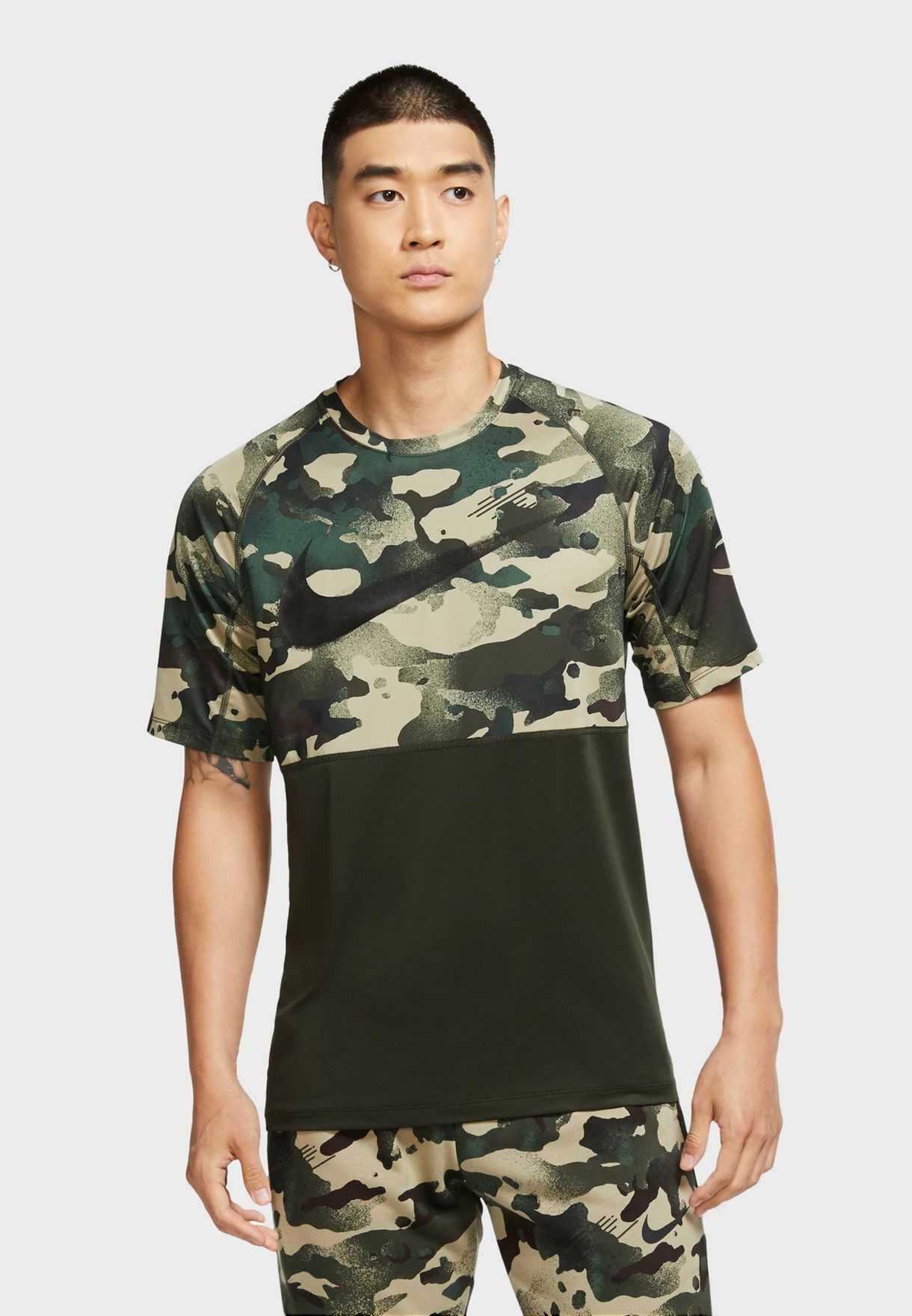 Найк Nike Pro Camo Dri Fit мъжка спортна тениска размер М Slim Fit