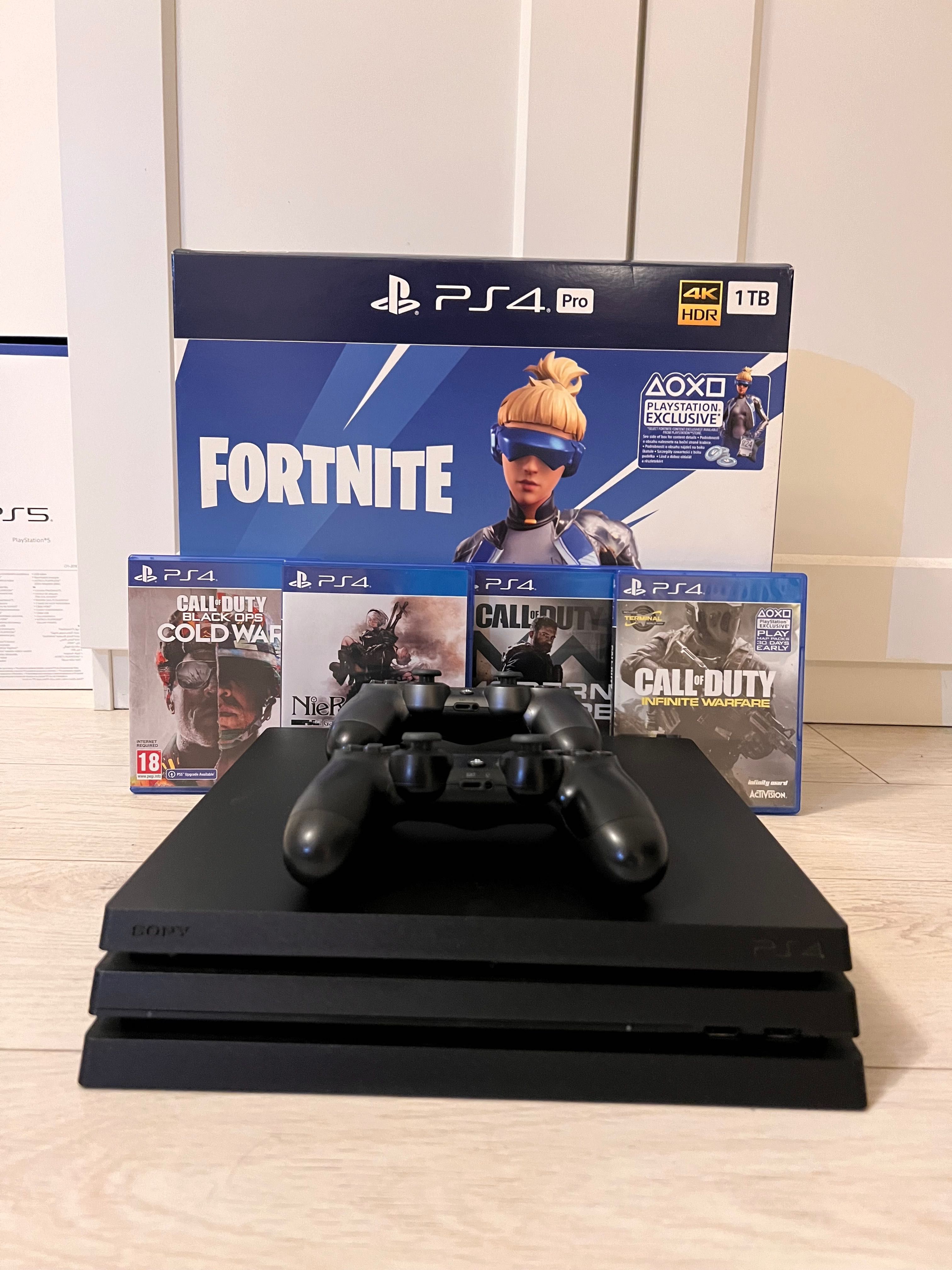 Vand Playstation 4 Pro 1TB, 2 controlere + 4 jocuri