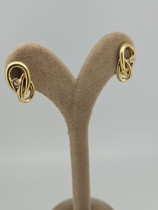 Cercei aur 18k 3.10gr cu diamante naturale (r)