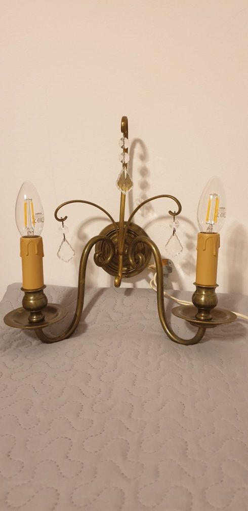 Lampa aplica perete vintage colectie alama cristal Franța 1930