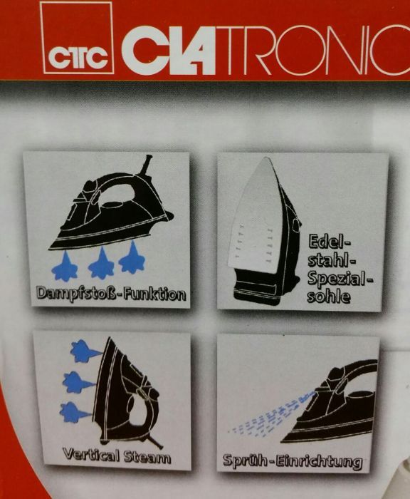 Fier calcat CLATRONIC cu abur INOX 1600W - NOU - 50 lei