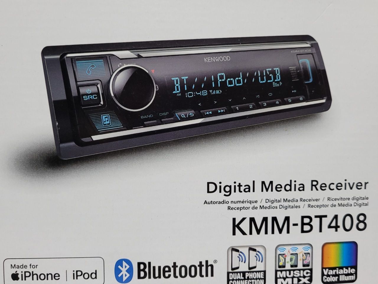 Магнитола автомагнитола Kenwood KMM-BT408 мафон кенвуд оригинал мощный