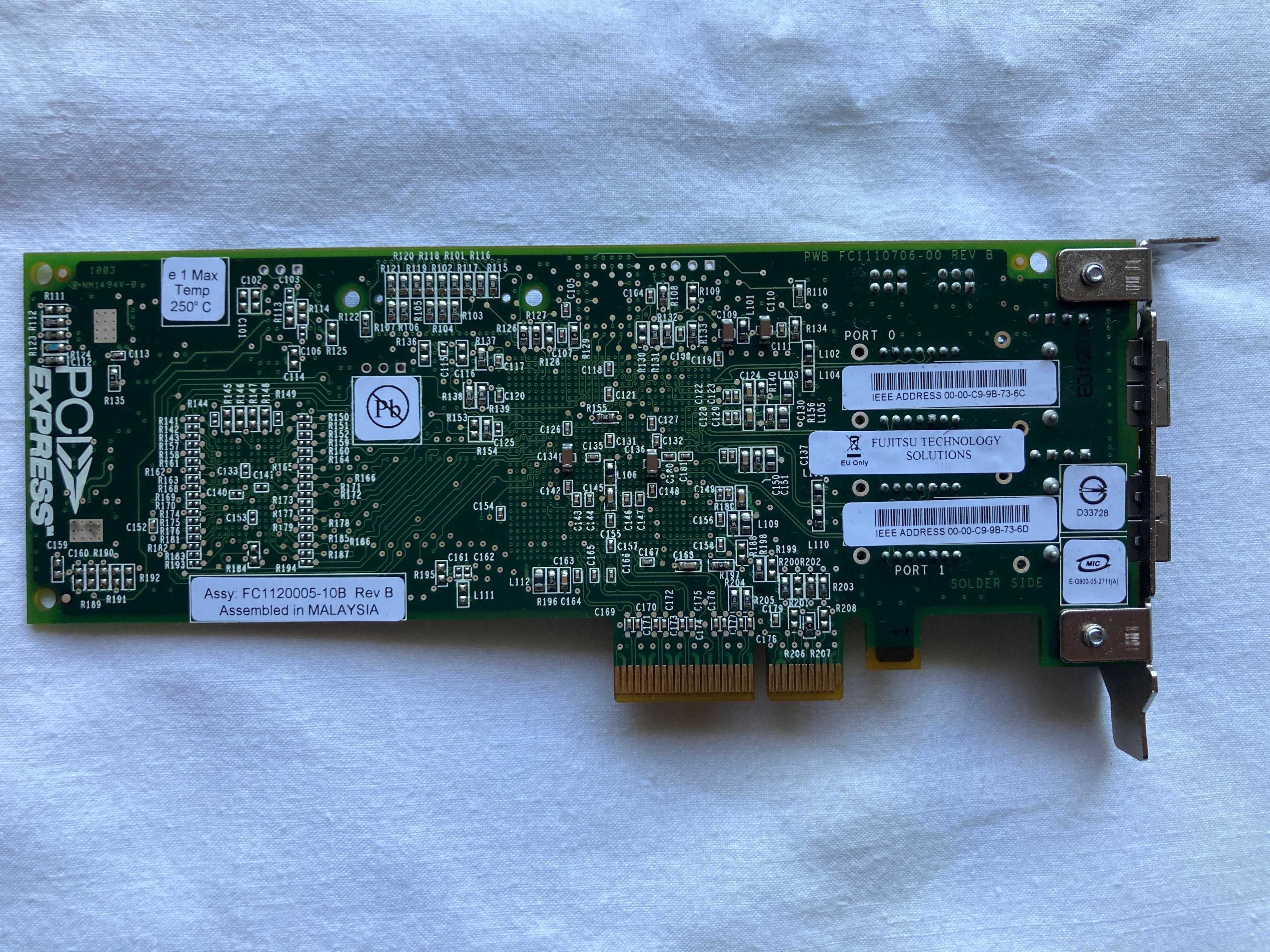 Placa interfata optica duala server Fujitsu Emulex FC1120005-10B