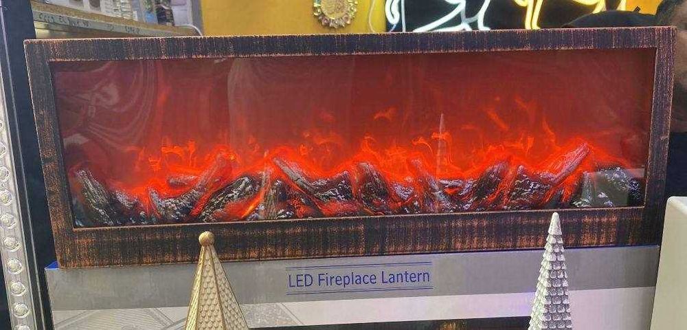 Изкуствена LED камина, Електрическа, Реалистични пламъци, 61х21х11 см