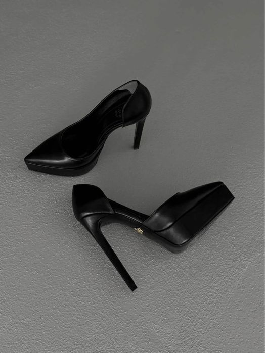 Черни елегантни обувки на висок ток - 37 номер