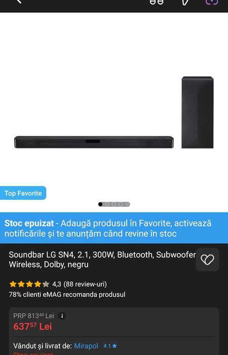 Soundbar 2.1 300W LG SN4