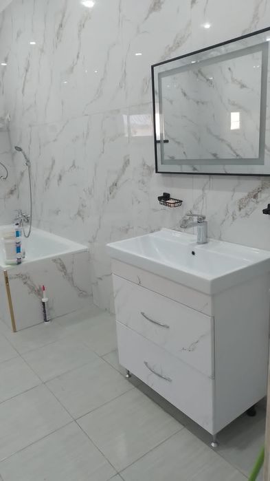 Санузел под ключ, кладка кирамогранита