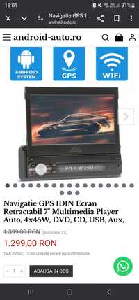 Navigatie GPS 1DIN Ecran Retractabil 7"