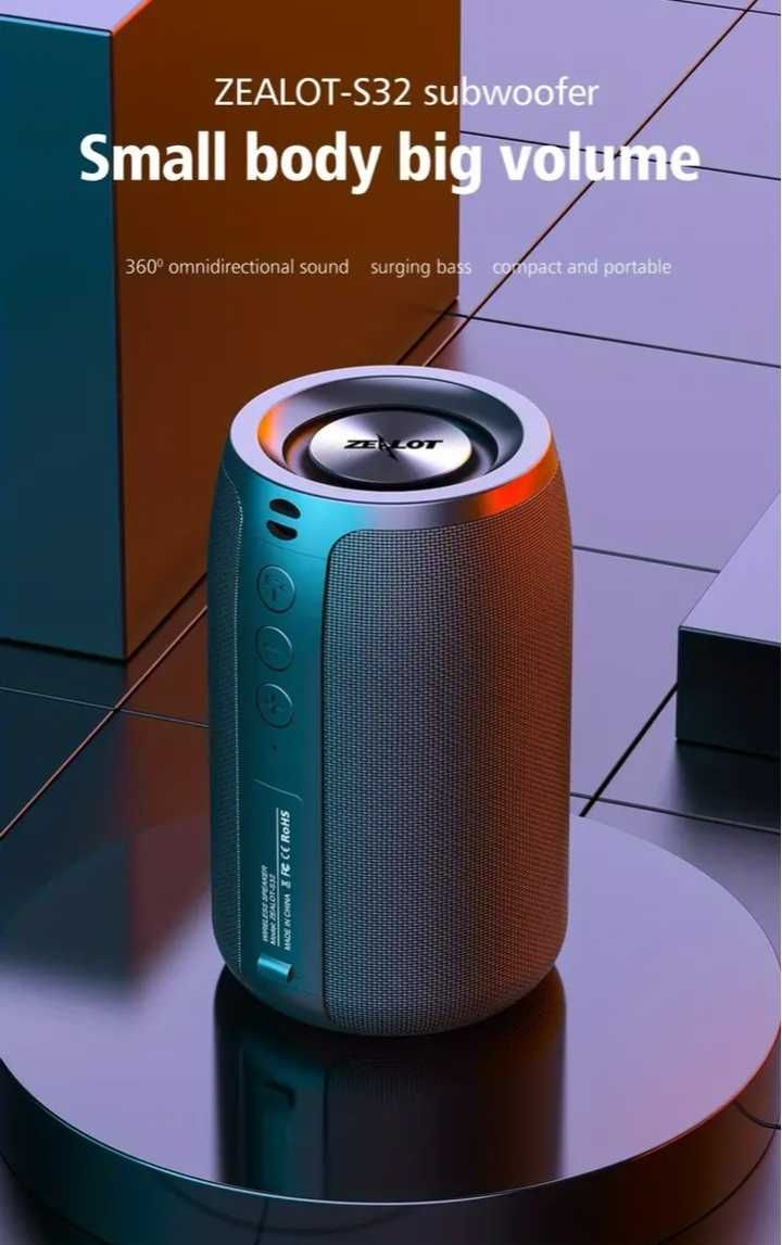 ZAELOT® TWS Hi-Fi S32 Bluetooth 5.2 Колонка 10W, 1800 mAh battery 12h+