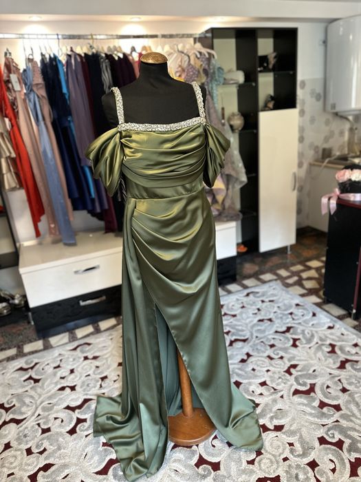 Rochie elagamta kaki marimea 42