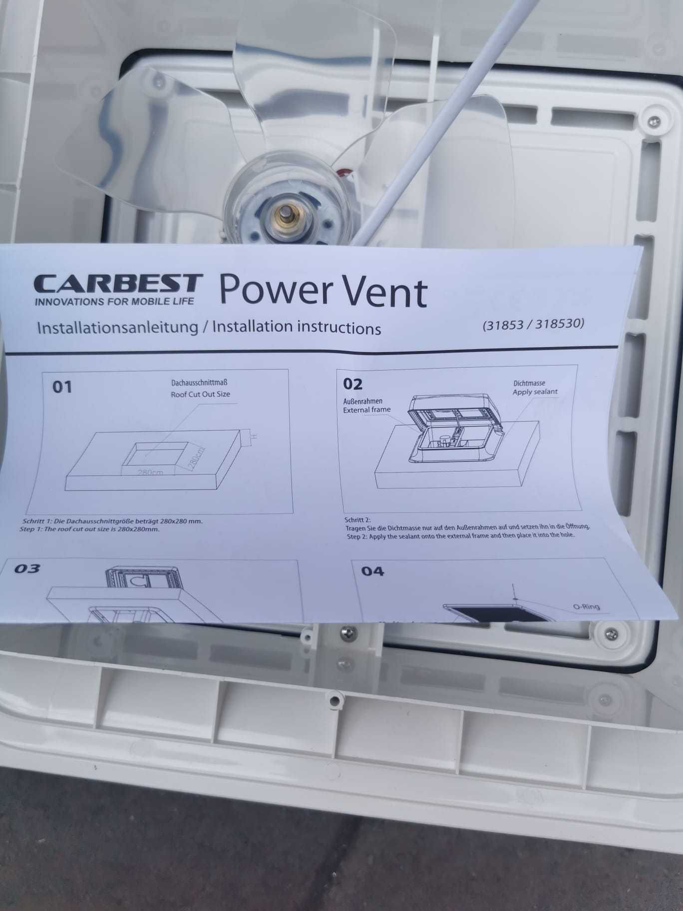 trapa cu ventilator 28x28 cm Carbest