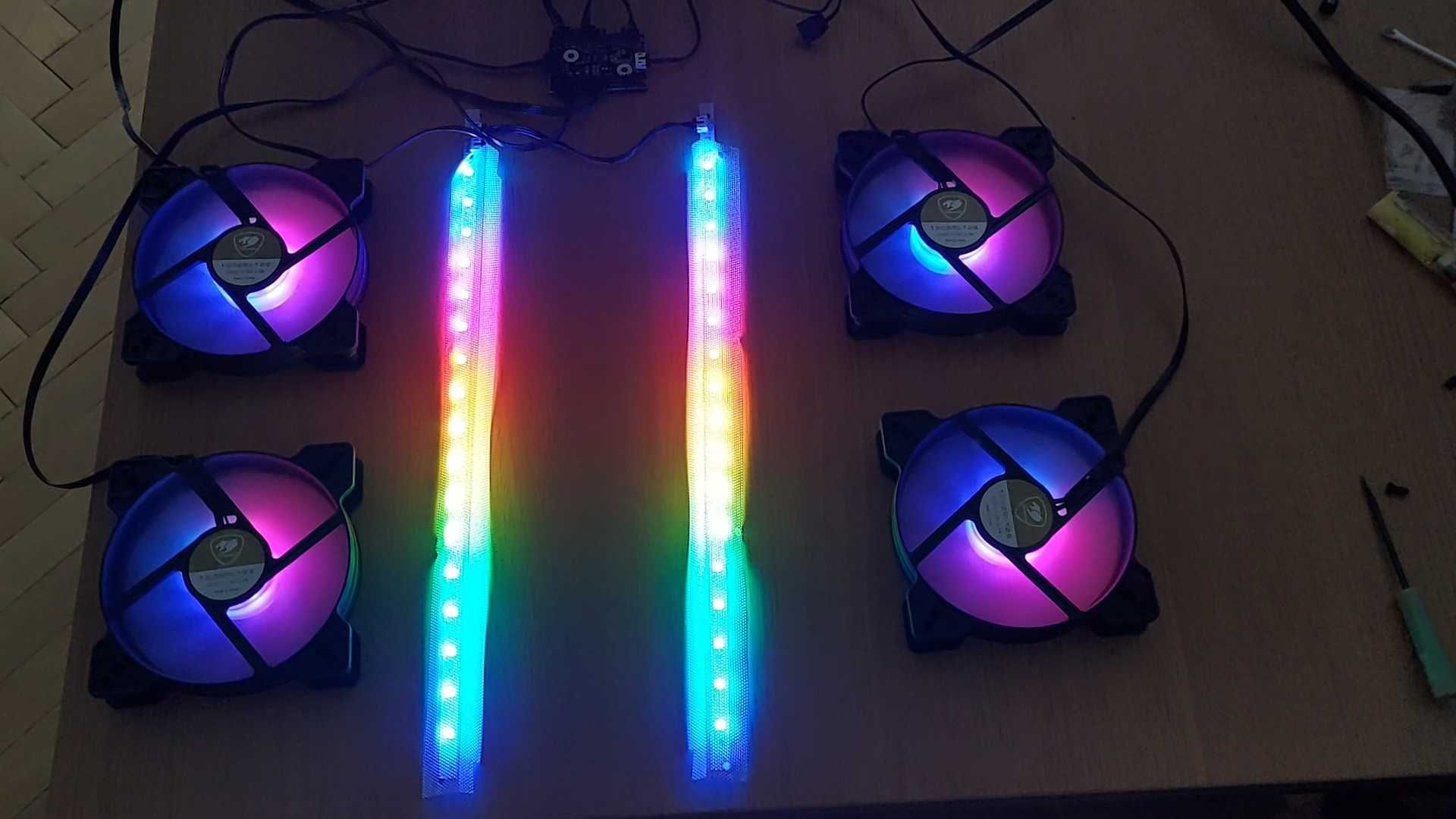 RGB - контролер с 4 вентилатора и 2 LED ленти