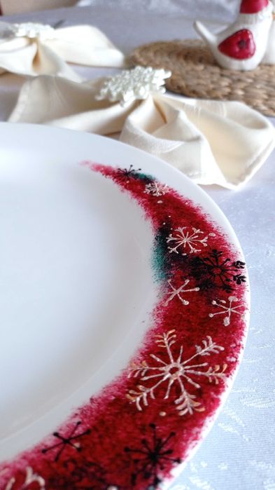 Ново! Рисувани чинии Luminarc 25,5см; 27,5 - 6бр