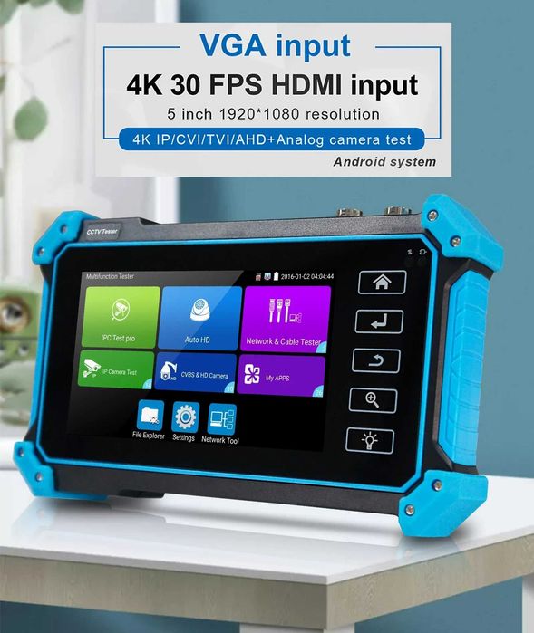 Tester IPC-5200 plus/Тестер IPC-5200 плюс поддержка POE, HDMI,VGA вход