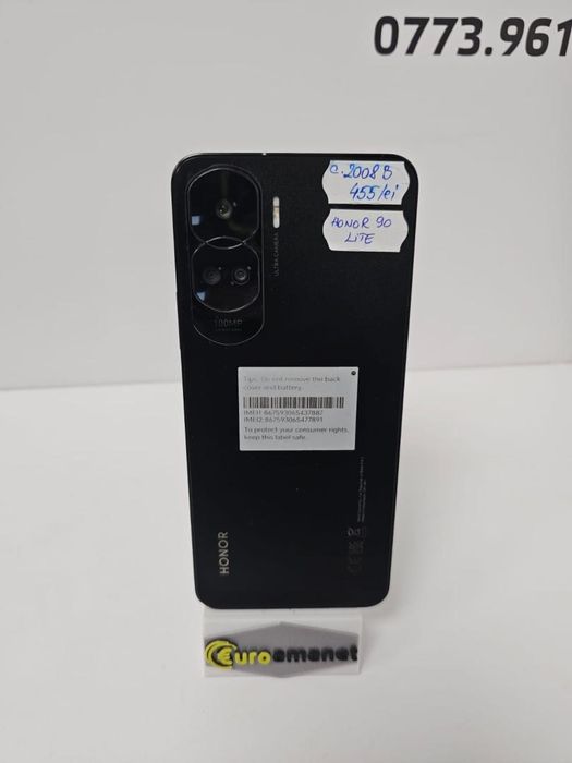 Telefon mobil Honor 90 Lite, 8GB RAM, 256GB, Midnight Black -B-