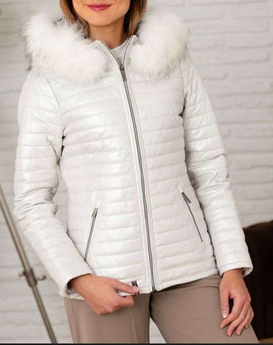 Италианско яке с естествена яка и гъши пух