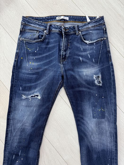 Blugi Slim Fit Zara Originali - Model pete vopsea